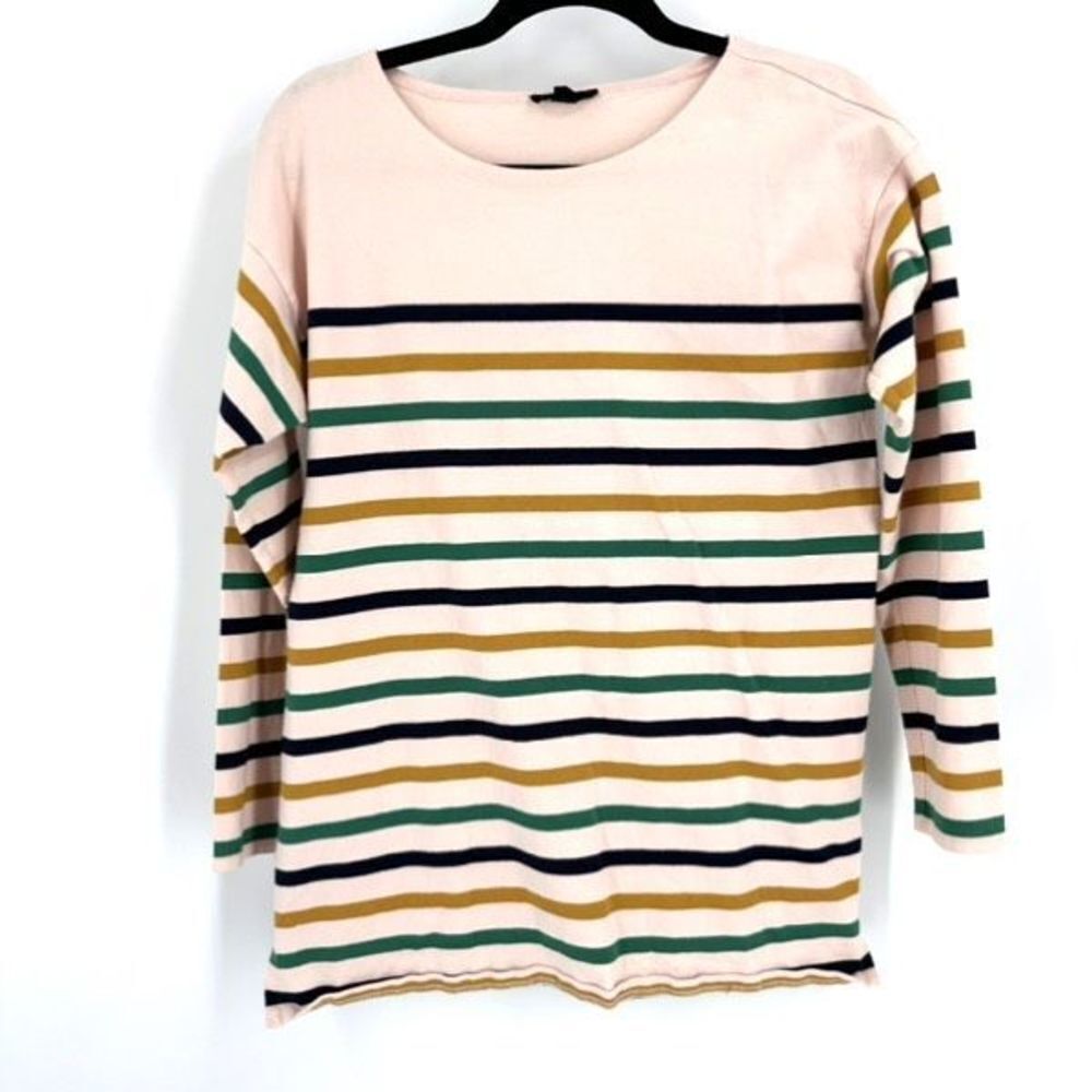 J. Crew Factory Striped Long Sleeve Tee - Pink, Green, Black, Tan